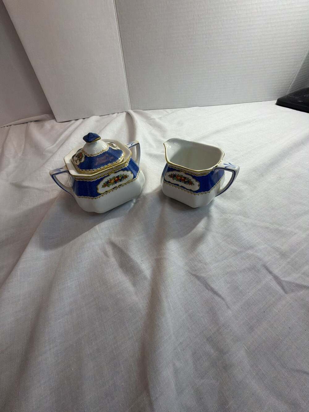 Myott Son & Co Harvest 1813 Sugar Bowl and Creamer Set